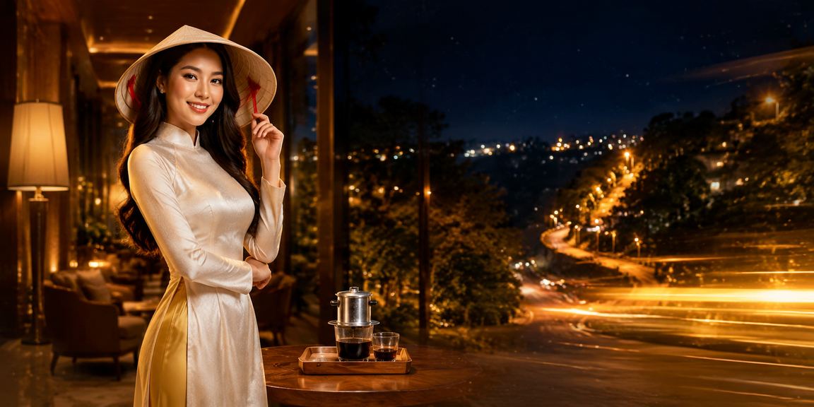 Đà Lạt với nón lá và chủ đề casino betting cho trang khuyến mãi mới