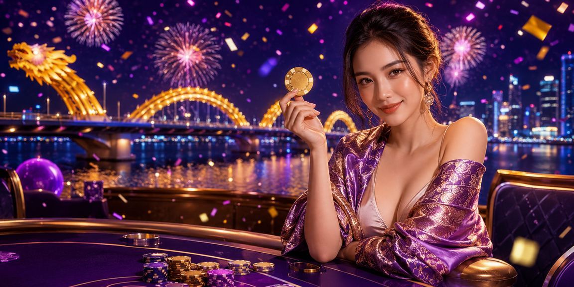 Bàn bài neon tại Đà Nẵng gợi bối cảnh đọc điều khoản trước khi tham gia