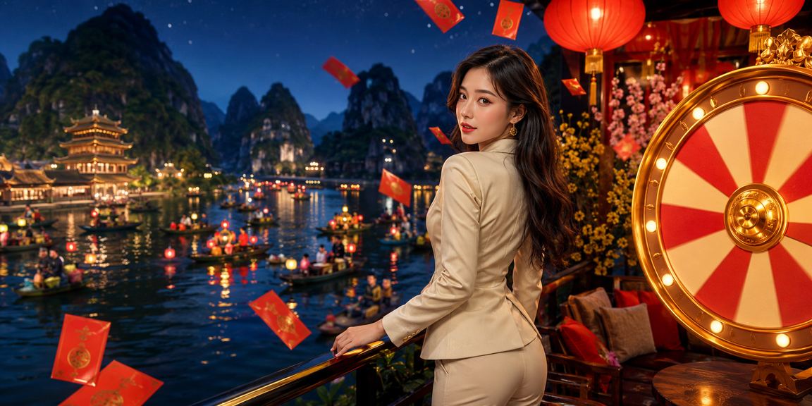 Không khí Ninh Bình với đèn lồng gợi bối cảnh lucky draw trong giải trí online