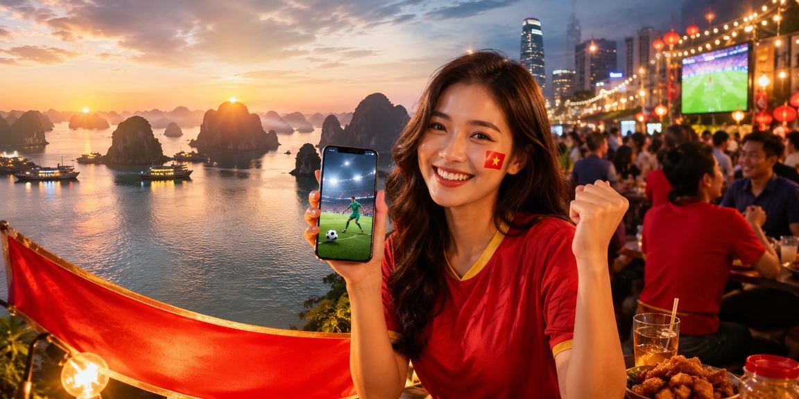 Khung cảnh Sài Gòn ban đêm gợi nhịp xem sự kiện thể thao trên điện thoại